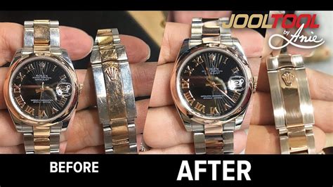 rolex polishing before and after|does polishing a rolex work.